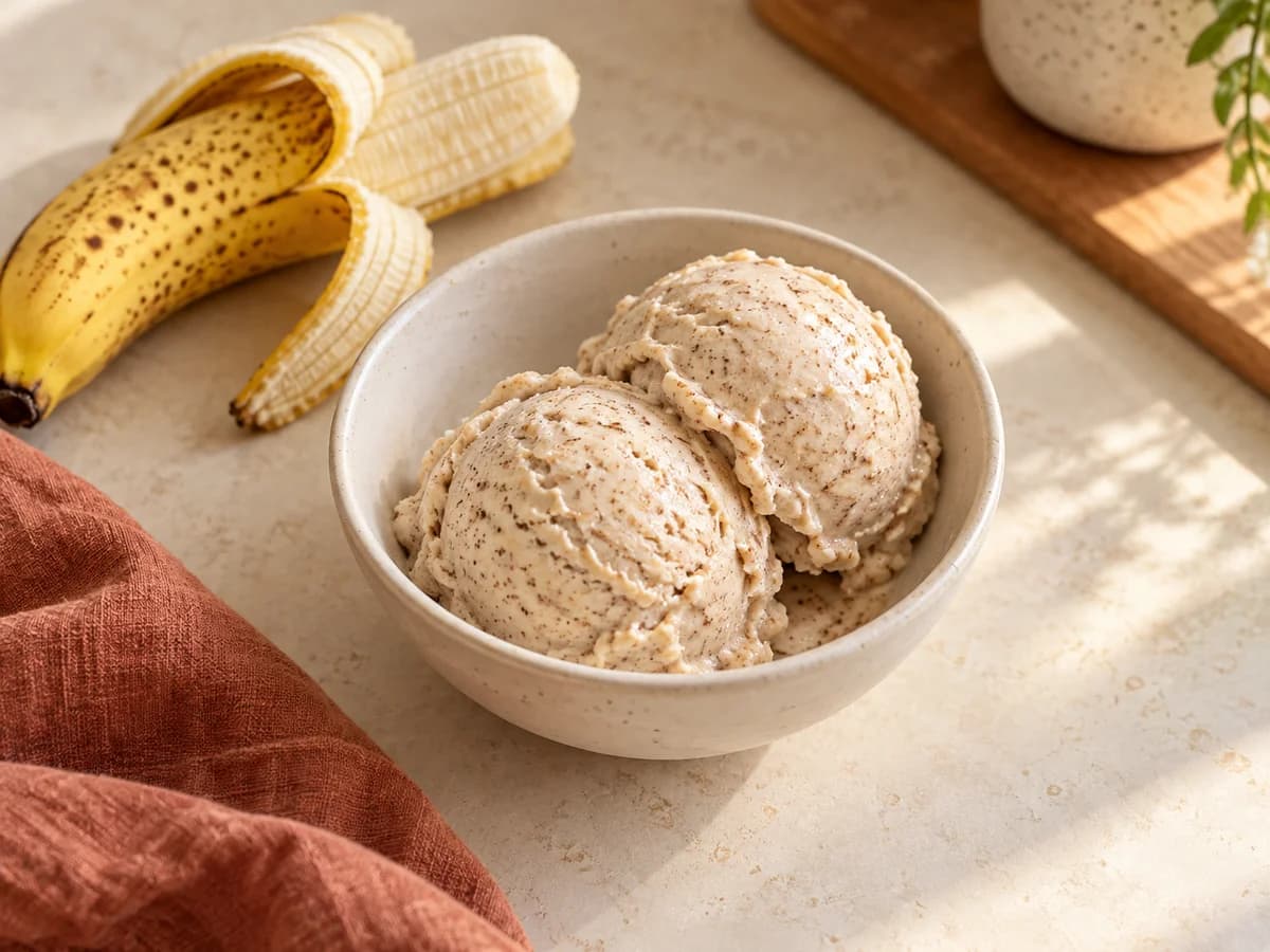Banana & cinnamon protein Creami — AI-generated serving illustration
