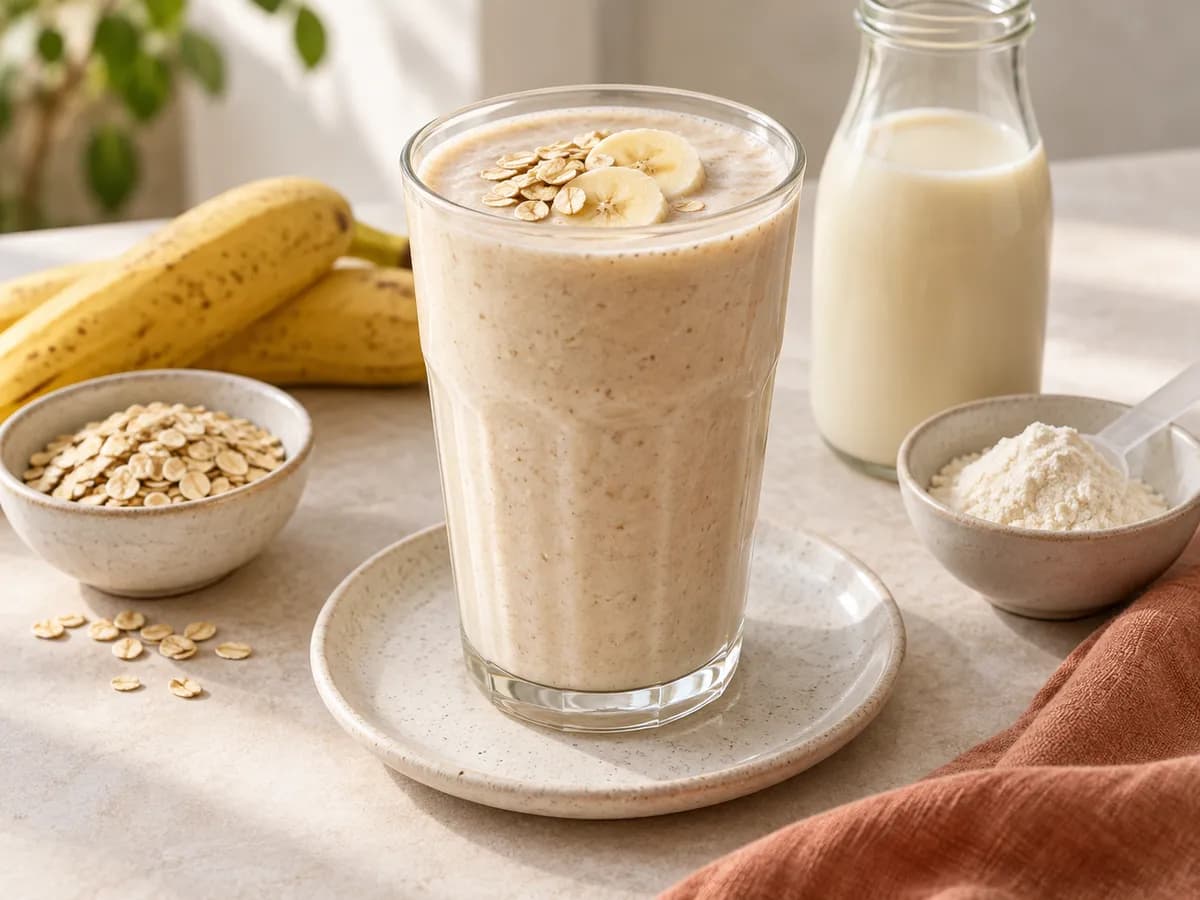 Banana and oat smoothie — AI-generated serving illustration