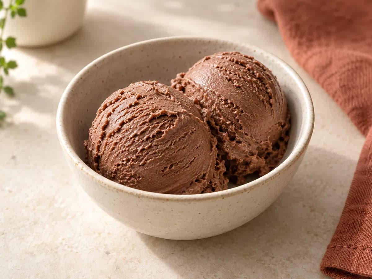 Chocolate protein Creami — AI-generated serving illustration