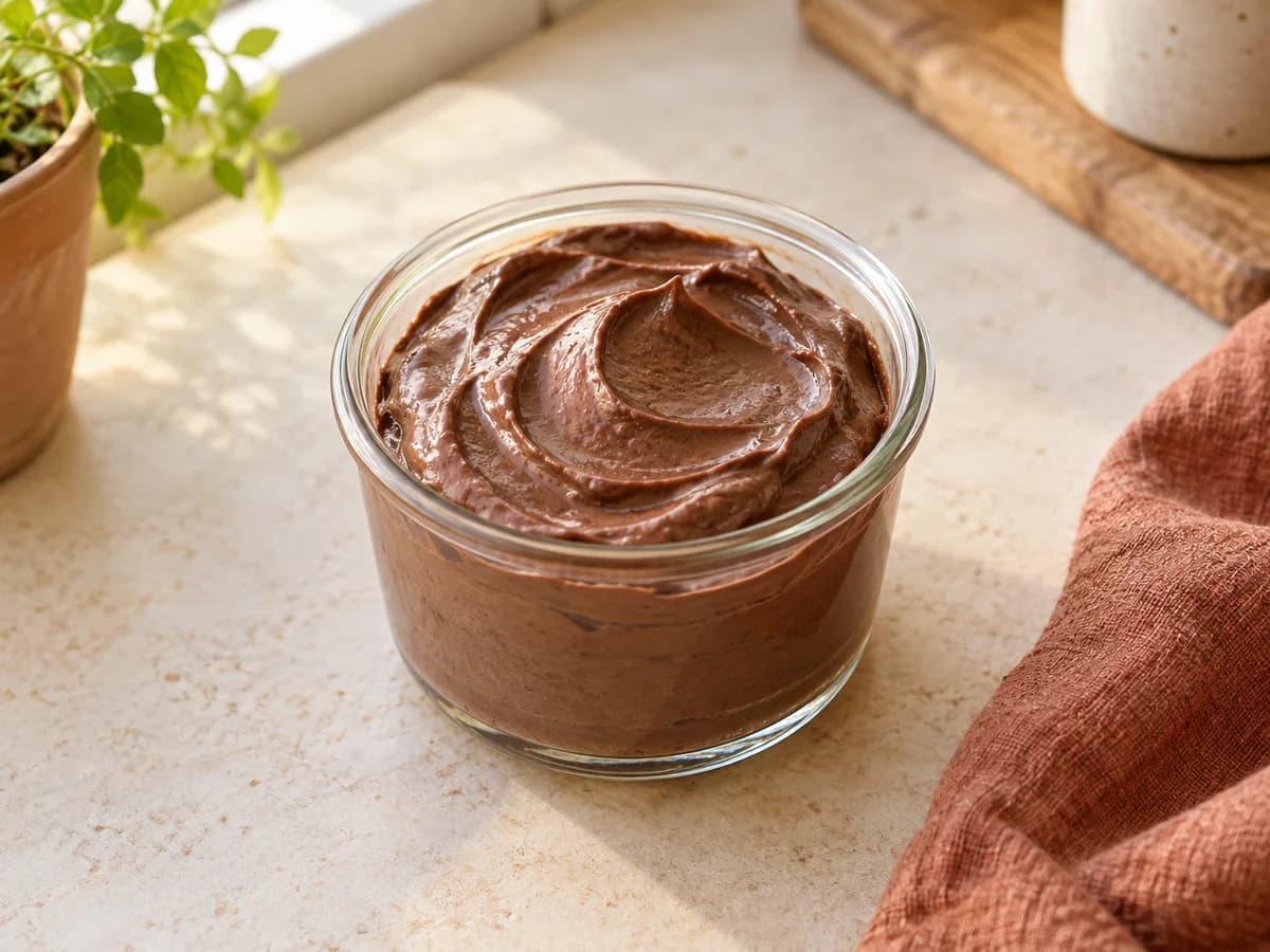 Chocolate skyr pots — AI-generated serving illustration