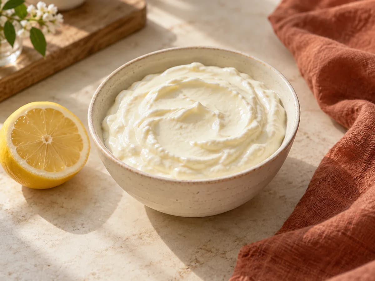 Lemon skyr cream — AI-generated serving illustration