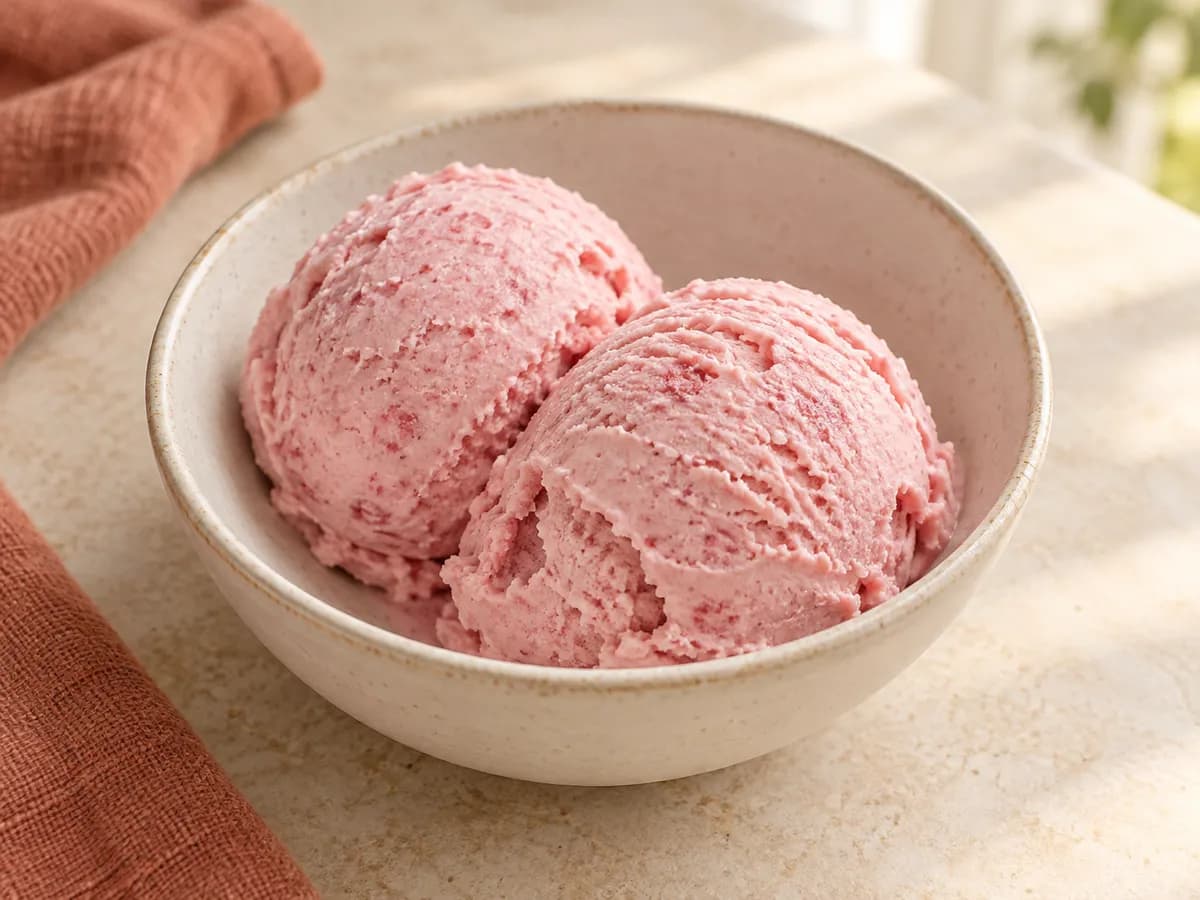 Strawberry protein Creami — AI-generated serving illustration